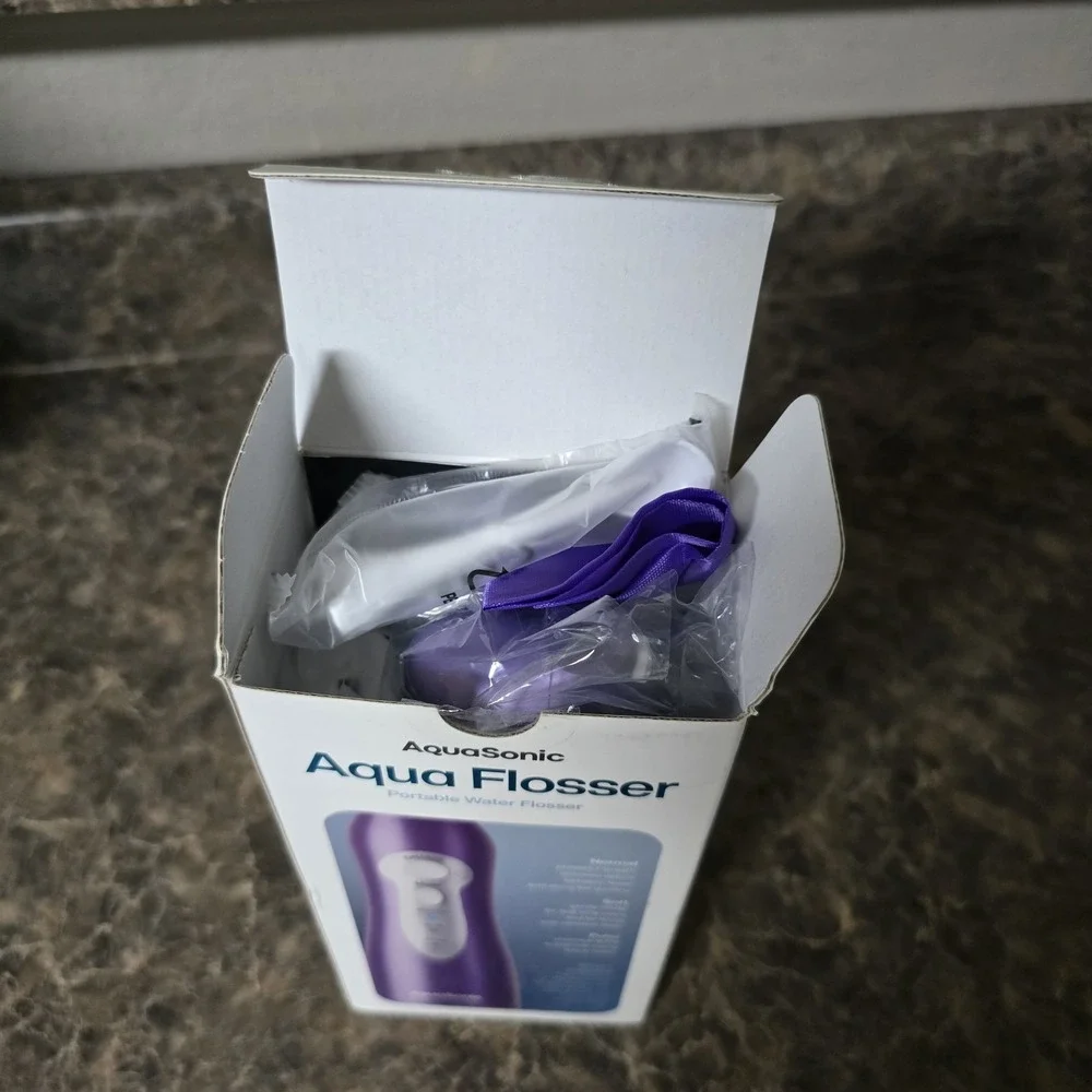 Water Flosser Aquasonic Aqua Flosser Portable & Waterproof - (Purple)